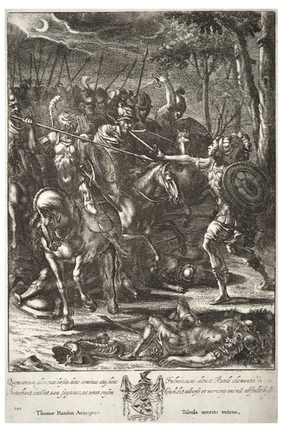 Nisus Slaying Volscens (State 3) by Wenceslaus Hollar